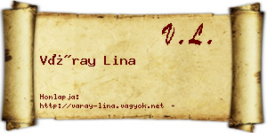 Váray Lina névjegykártya